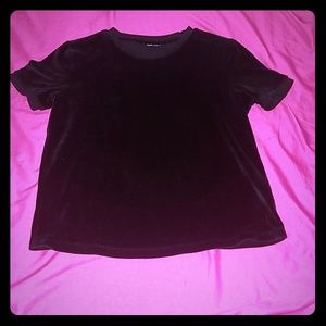 black shirt with velvet fabric